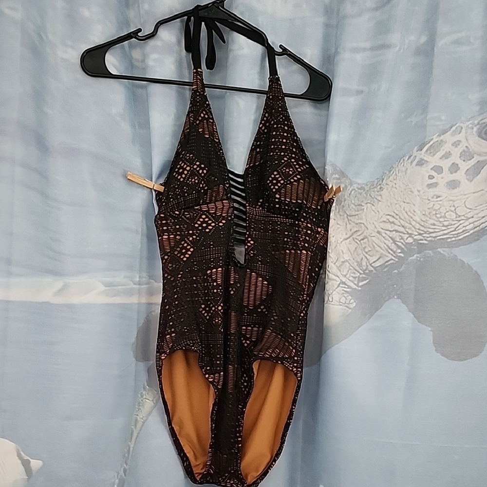 Stylish Black and Brown One Piece